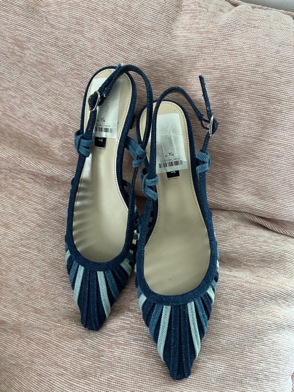 Nine West Denim Blue Pointed Slingback Heels